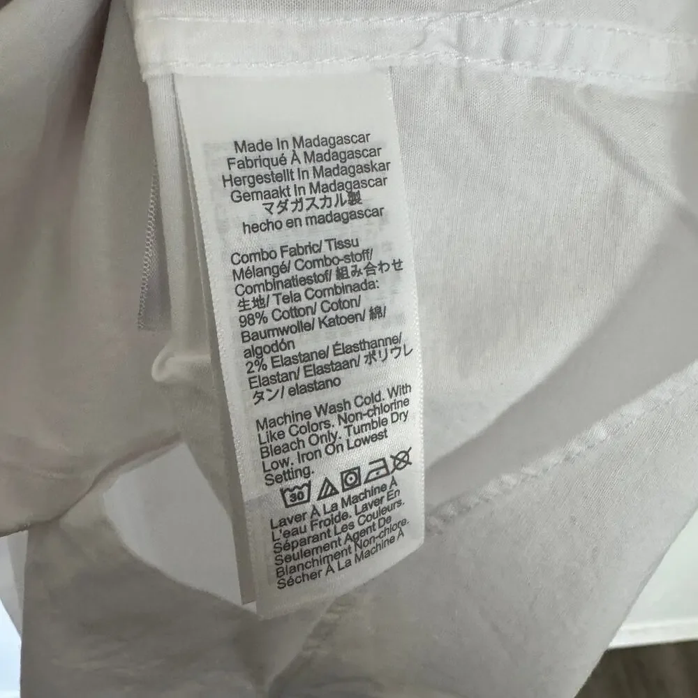 J.Crew Flex Washed Slim Untucked Casual Shirt XL White Button Up Long Sleeve